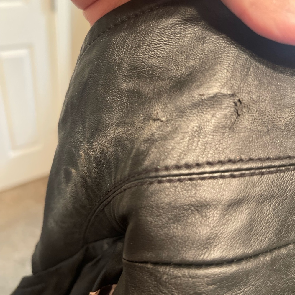 Sequin Sleeve Leatherette Jacket - image 6